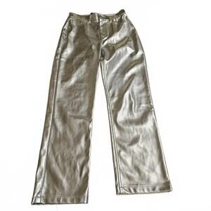 Abercrombie & Fitch The '90s Straight High Rise Metallic Pants Size 27/ 4 short